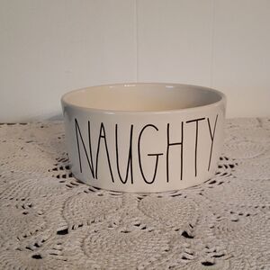 EUC Rae Dunn Pet Bowl / Pet Dish - "NAUGHTY"